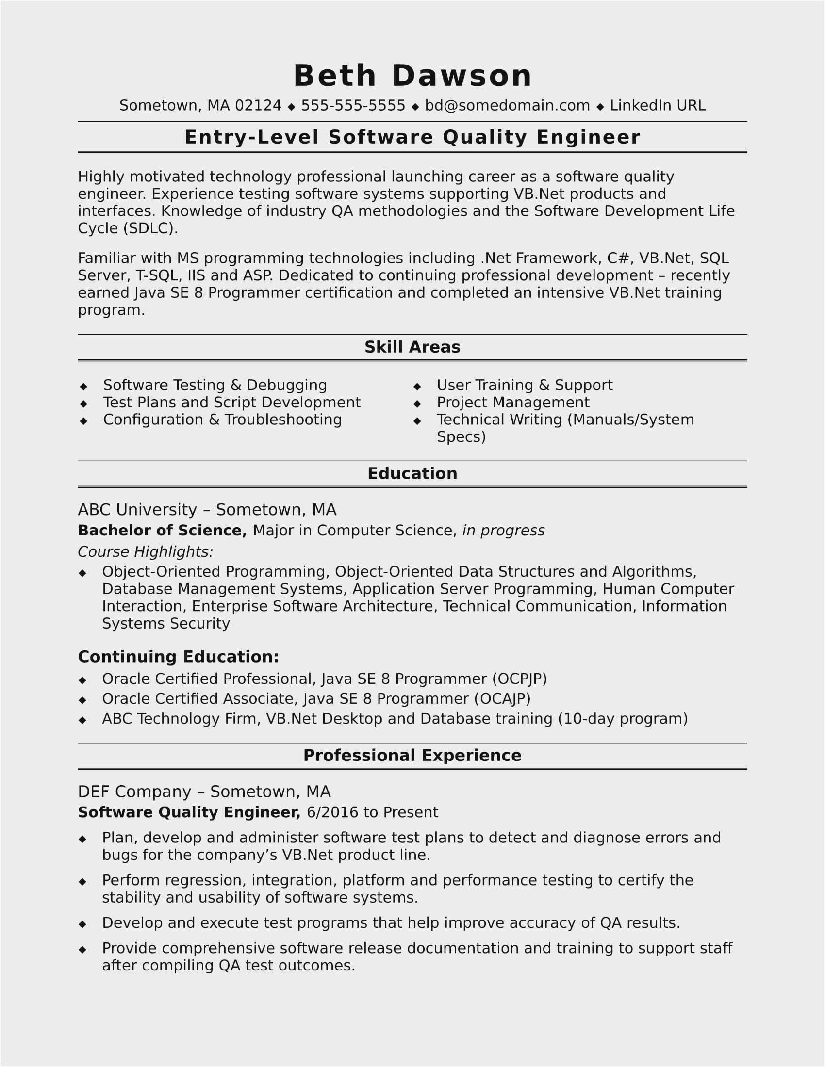 free collection qa entry level resumes teke wpart photo