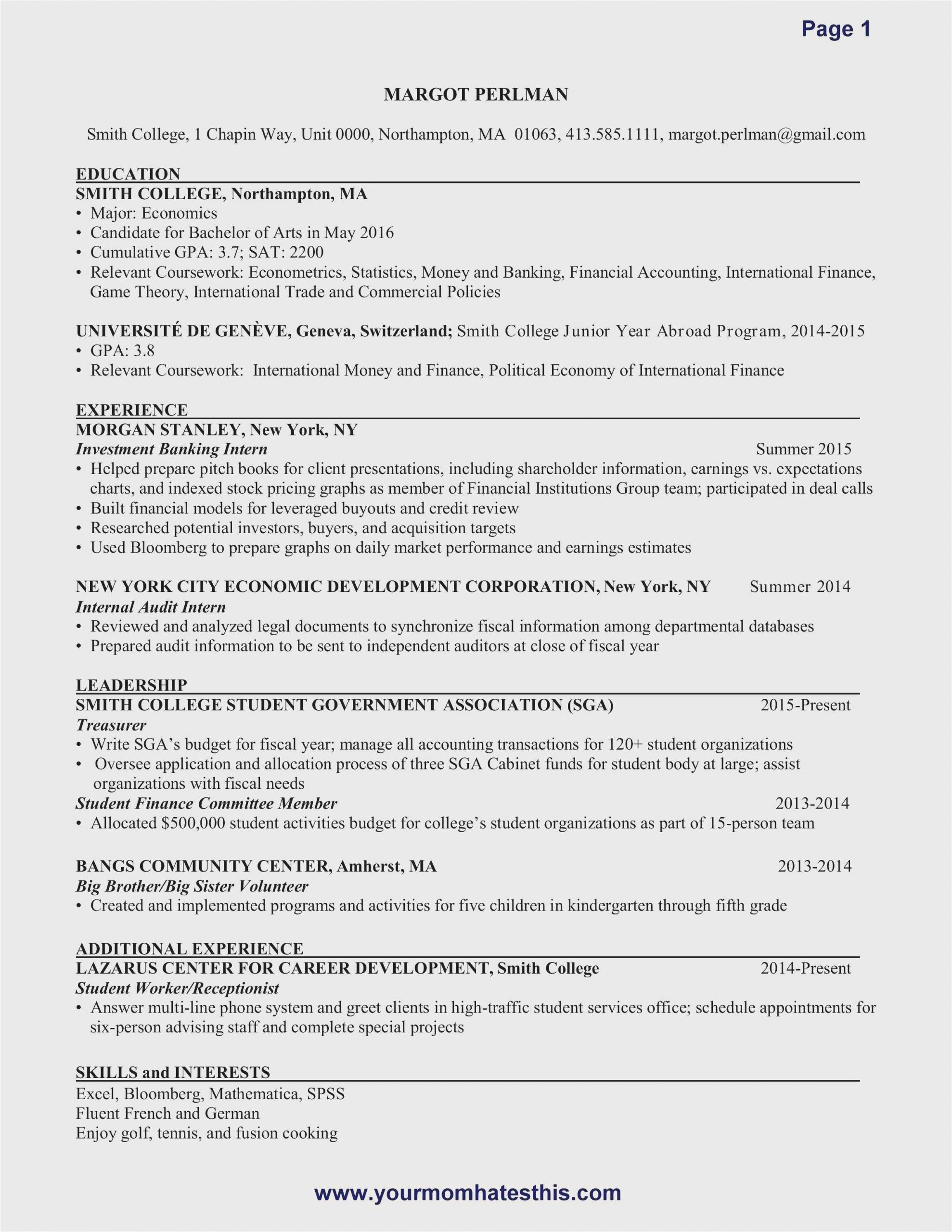 resume for entry level