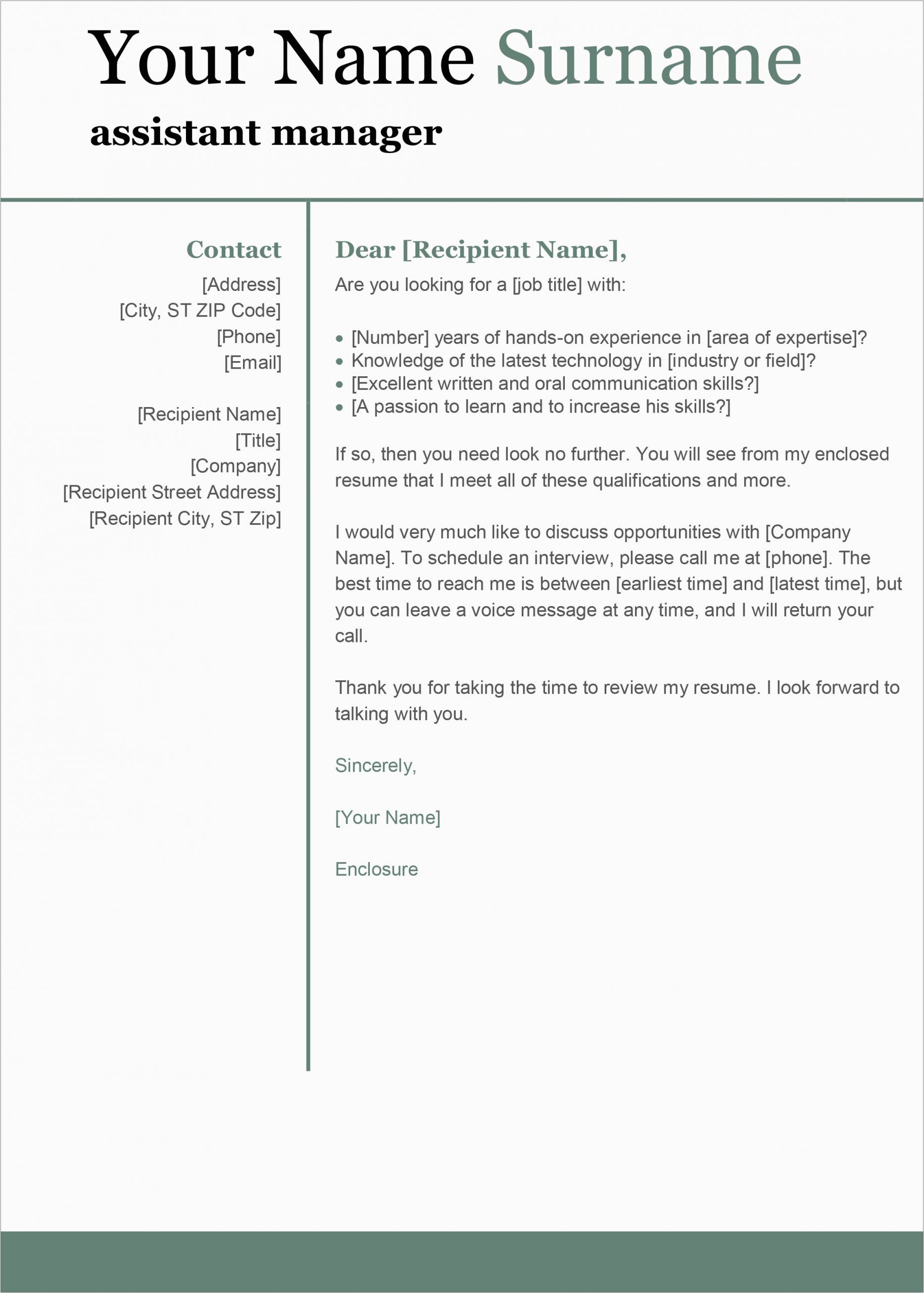 free cover letter templates