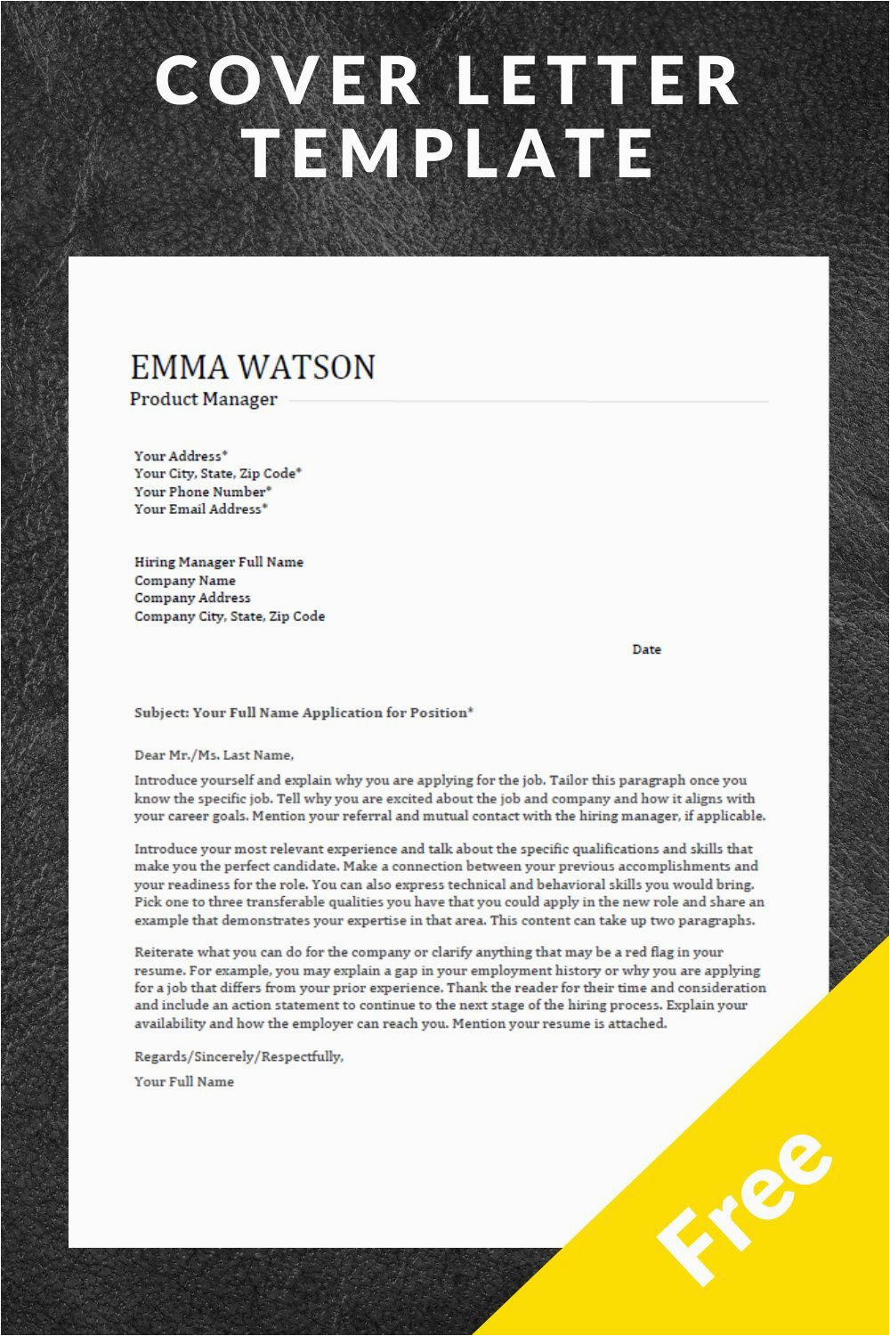Free Resume and Cover Letter Templates Downloads Cover Letter Template Download for Free