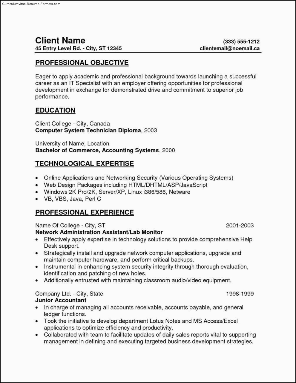 Free Resume Templates for Entry Level Jobs Entry Level Job Resume Templates