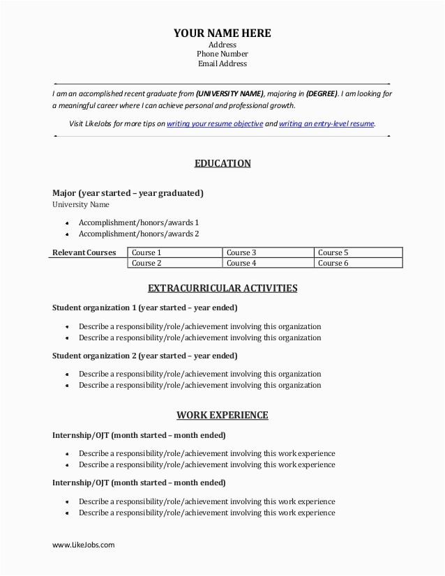 Functional Resume Sample for Fresh Graduate Sample Resume for Fresh Graduate Applying In Call Center