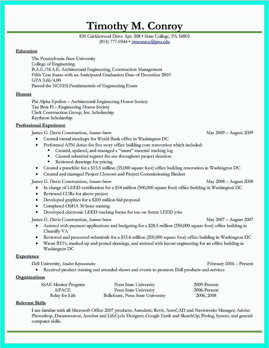 best college student resume example to job instantly