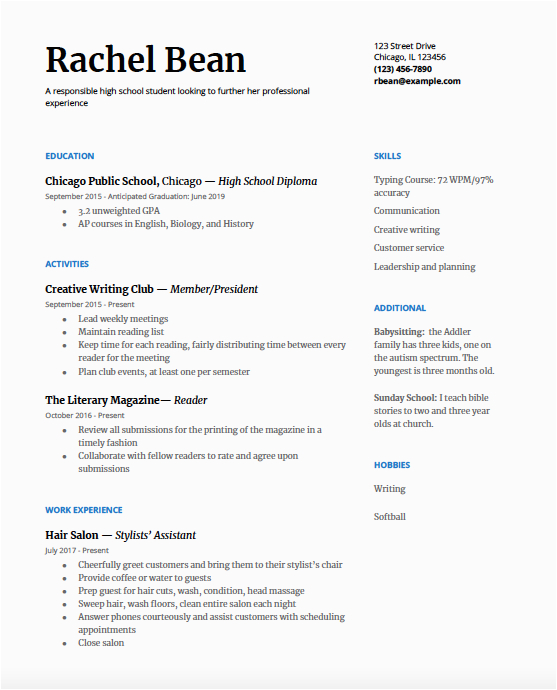High School Education On Resume Sample High School Resume A Step by Step Guide
