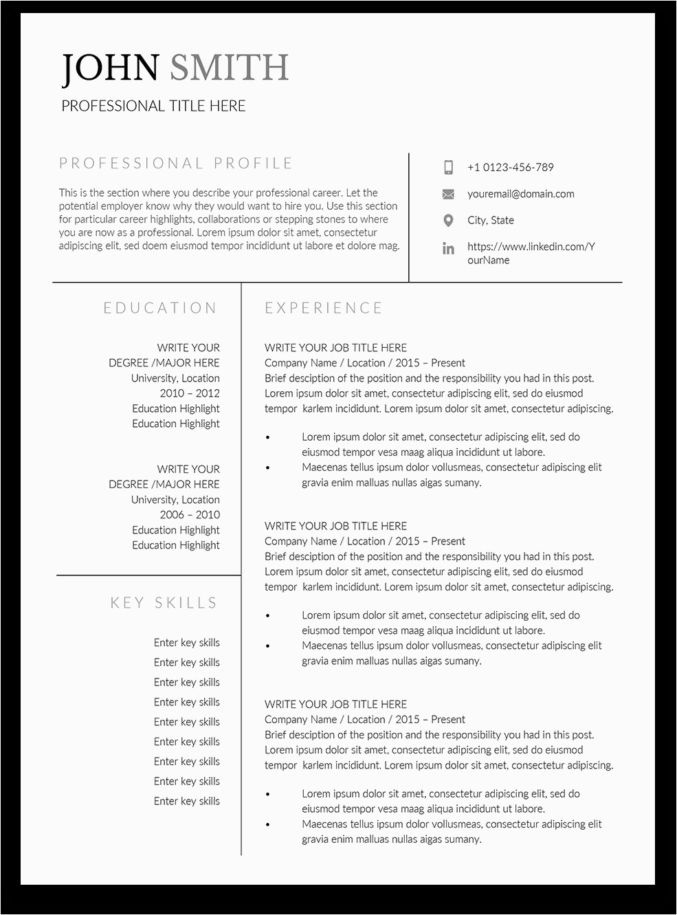 free resume template