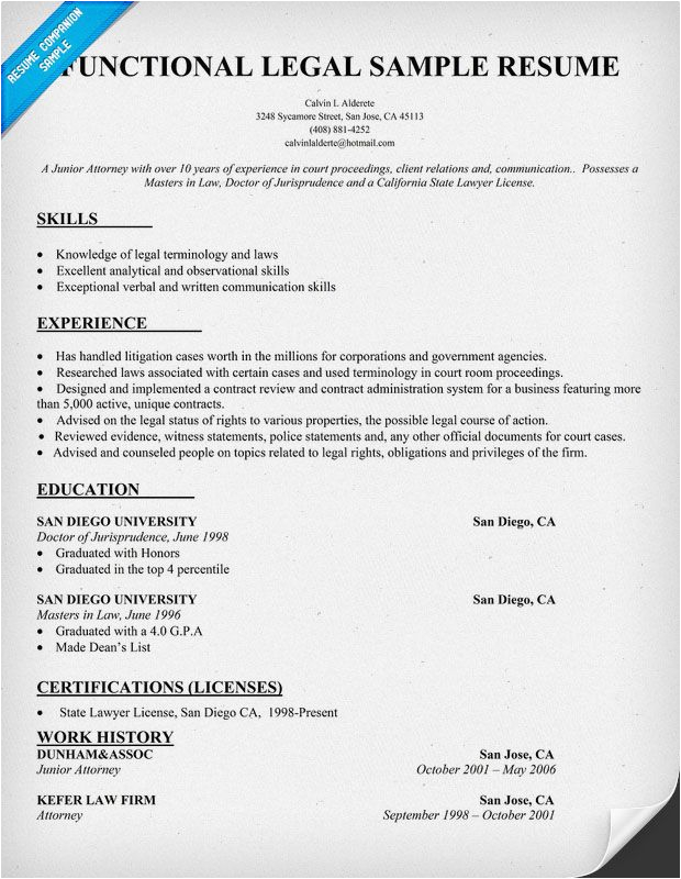 law school application resume sample