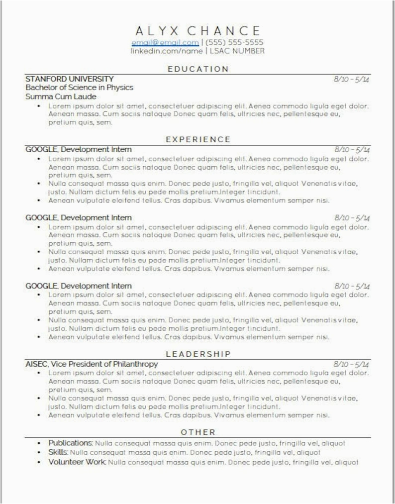 Law School Application Resume Template Download Law School Application Resume Template