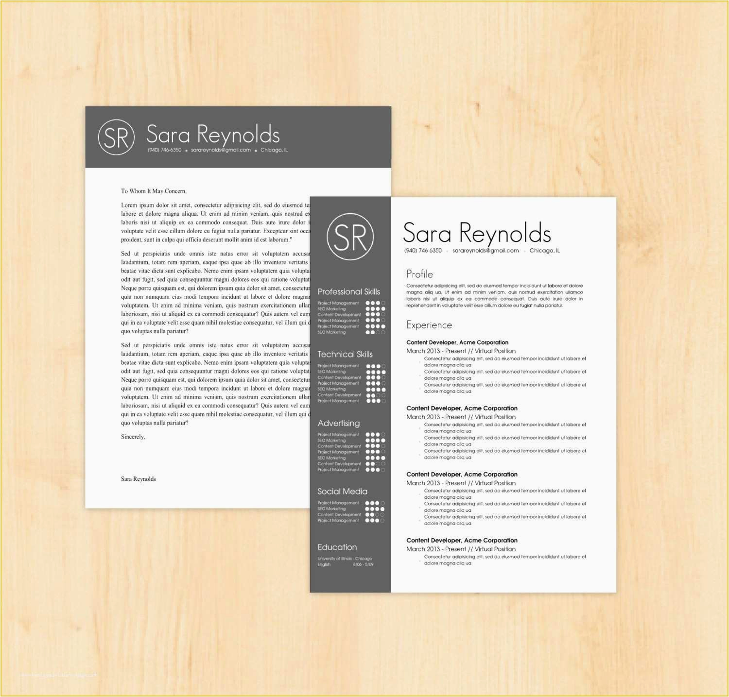 free matching cover letter and resume templates of resume template cover letter template the sara by phdpress