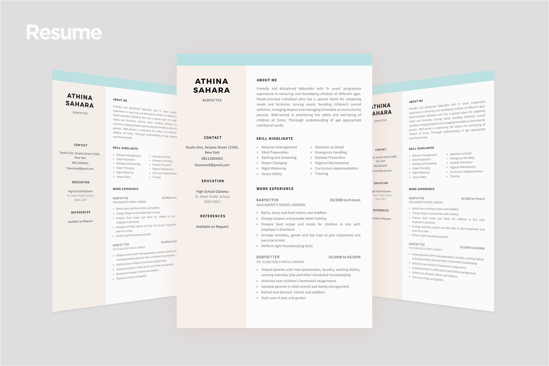 resume template match with cover letter