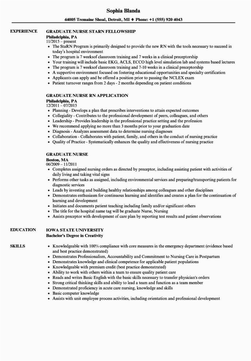 new grad nursing resume templates