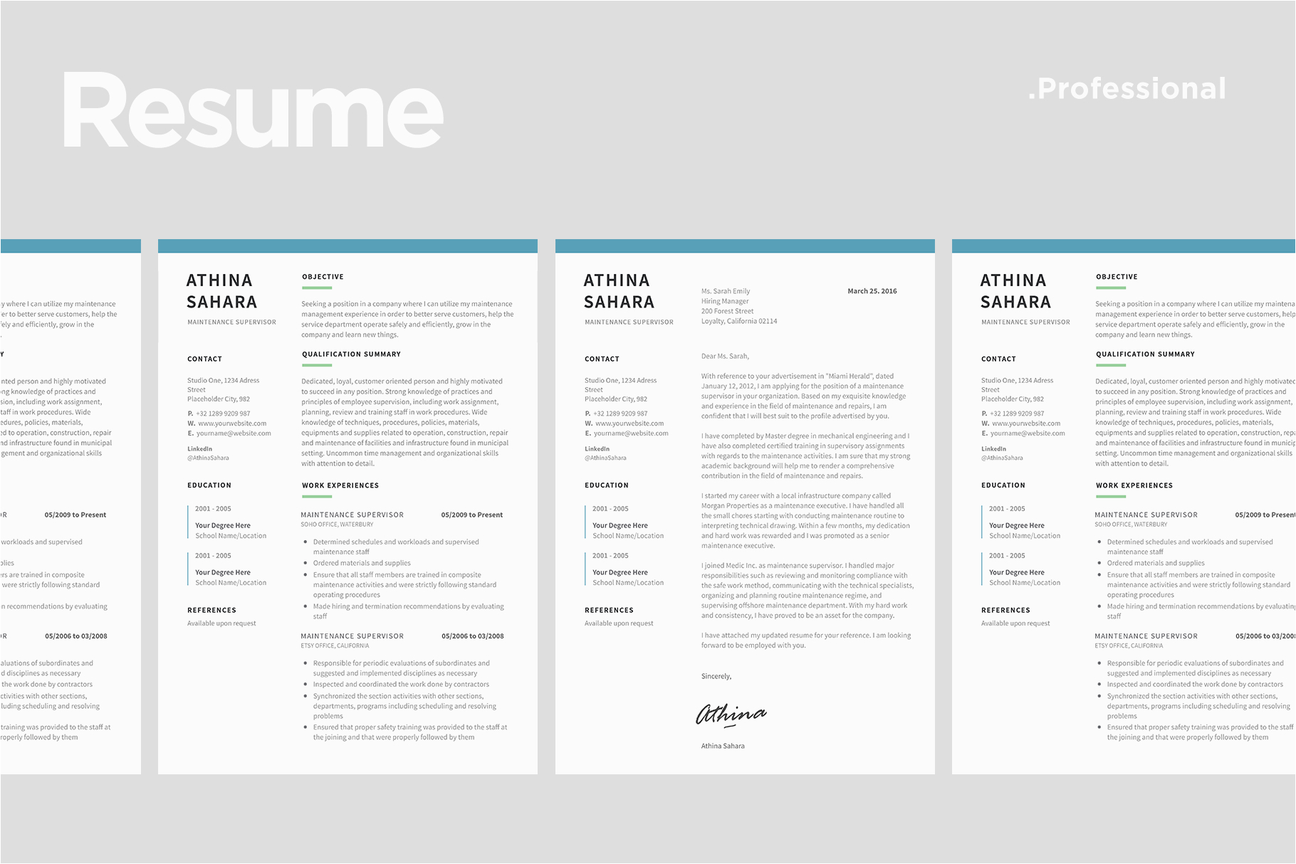 resume template match with cover letter