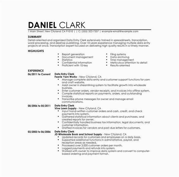 10 years experience resume format