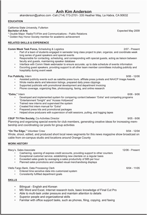 Resume Template for First Job after College Resume Examples after College after College Examples