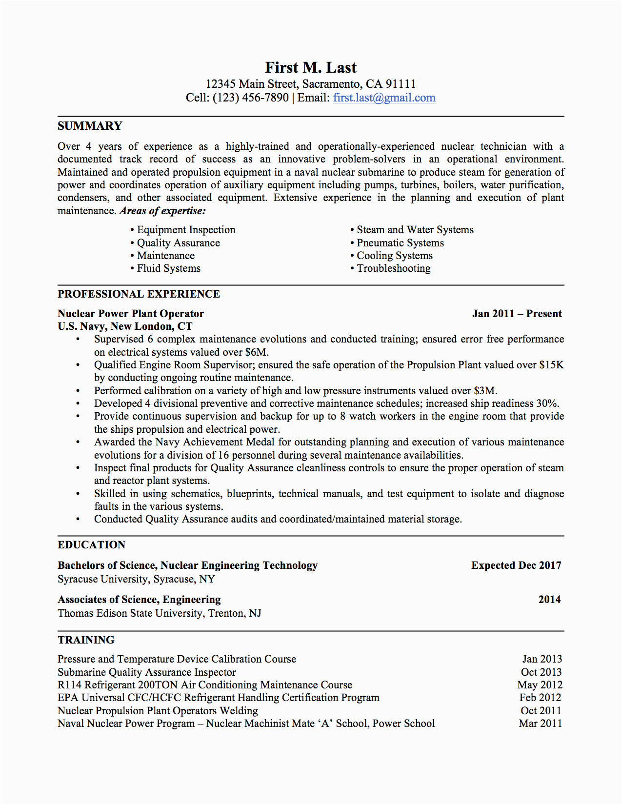 Resume Template for Military to Civilian Military to Civilian Resume Template