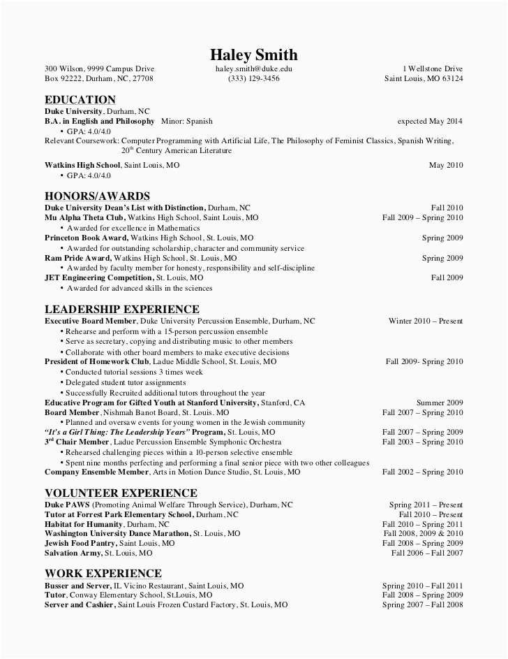 haley smith resume