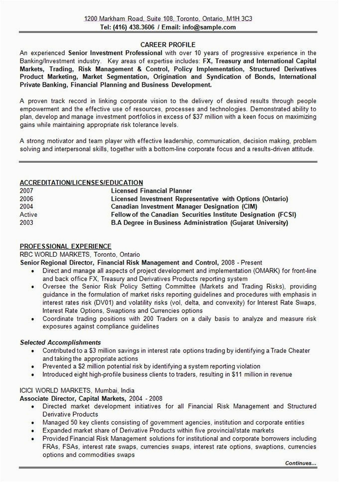 10 years experience resume format