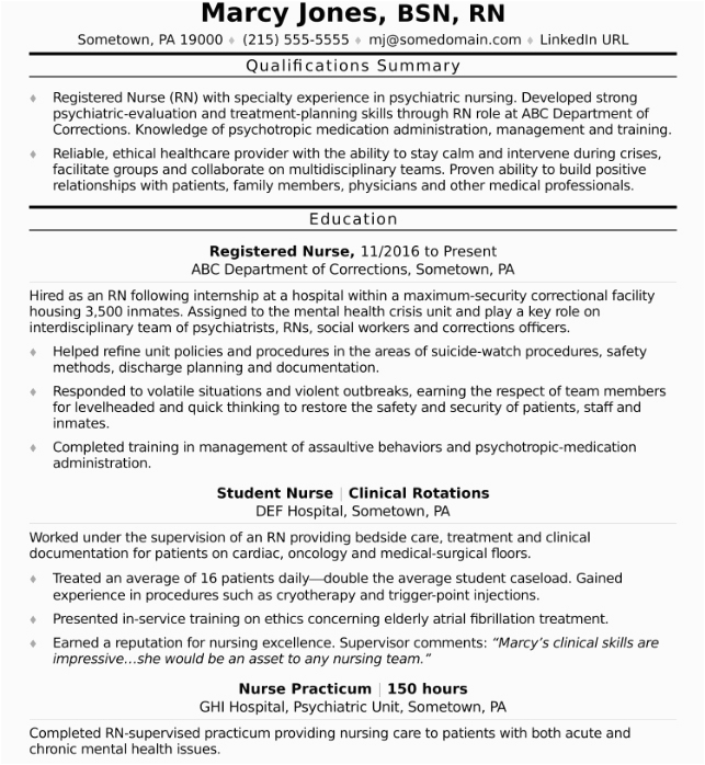 nursing student resume clinical experience