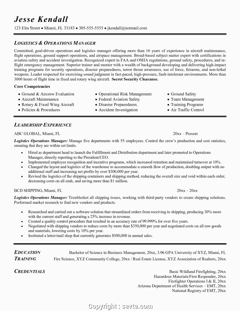 best logistics operations manager resume example