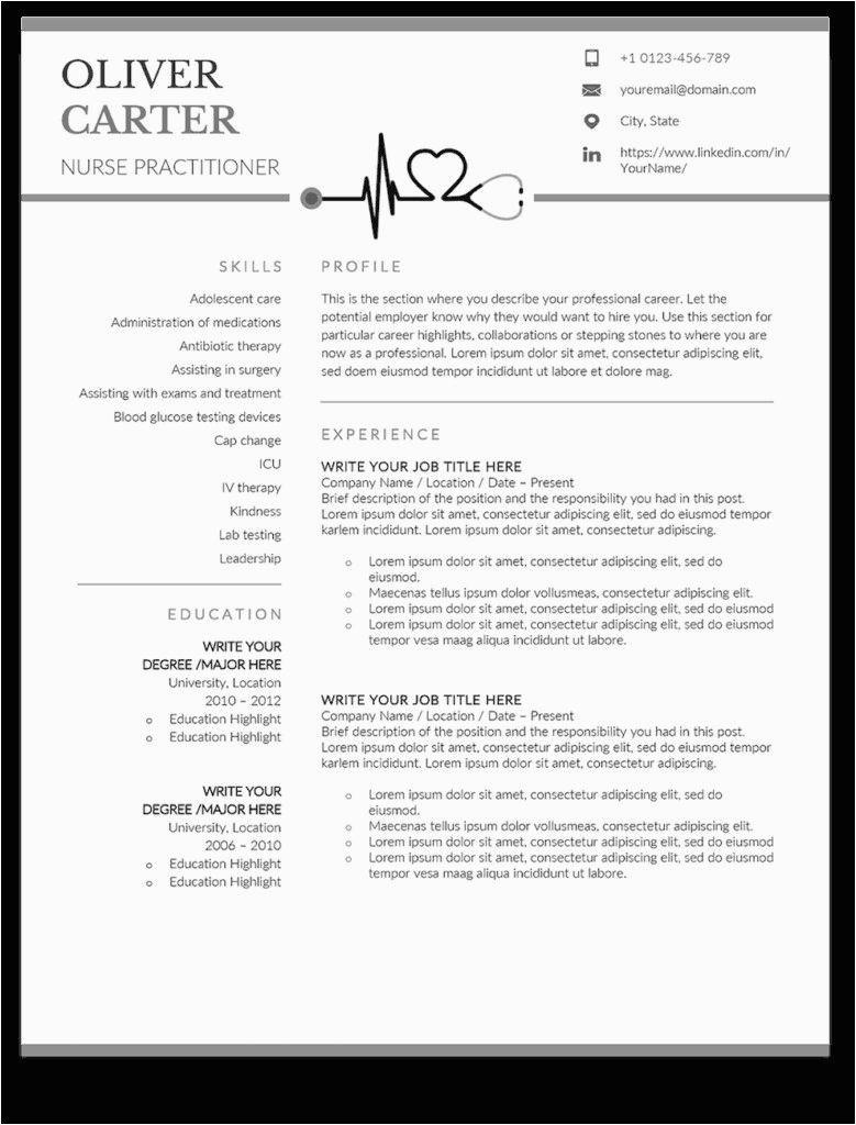 nurse practitioner student resume