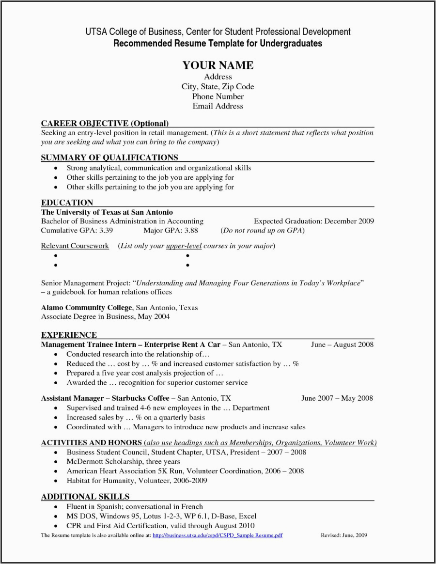 Sample Resume for Newly Graduated Student 9 10 Recent College Grad Resume Sample Aikenexplorer