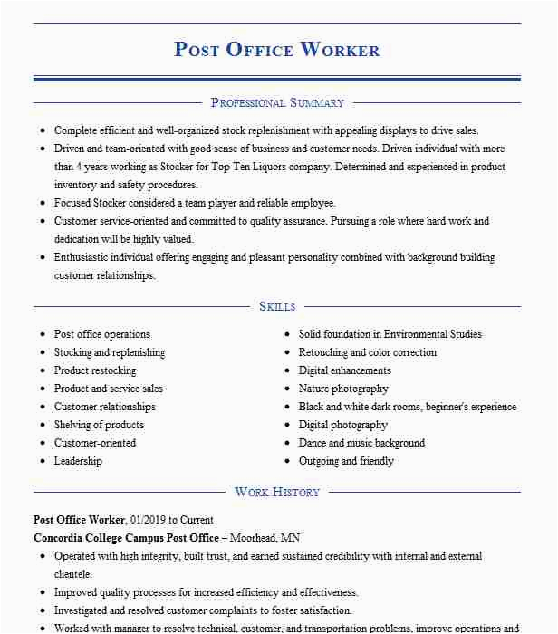 Sample Resume for Post Office Job S04b Post Fice Supervisor Resume Example Letter Carrier