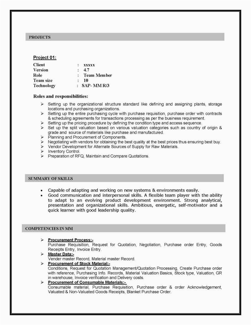 sap mm functional consultant sample resume 10 years experie res