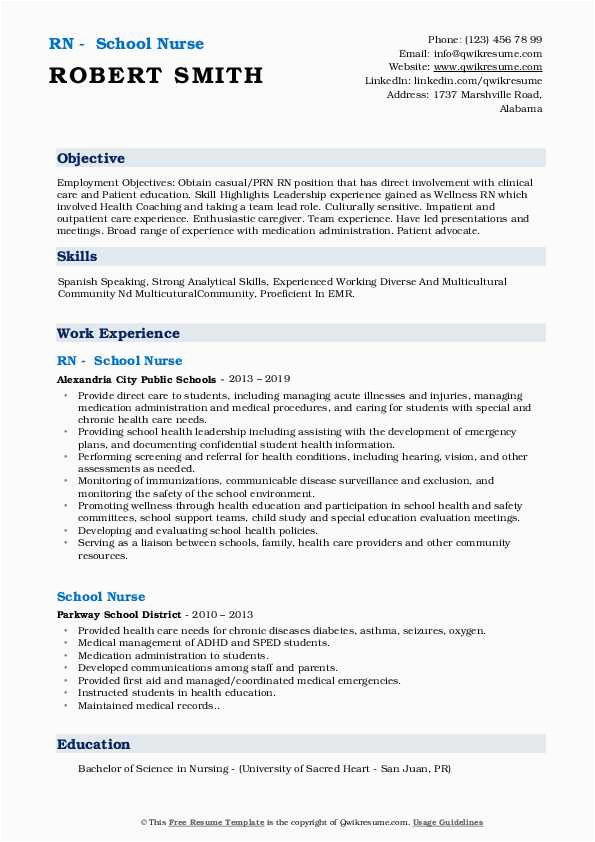 nursing school resume template