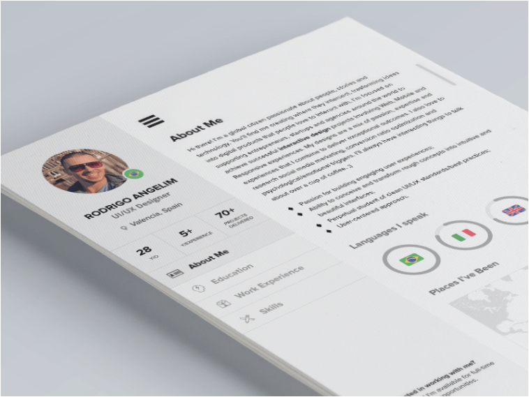 free resume template for ui designer