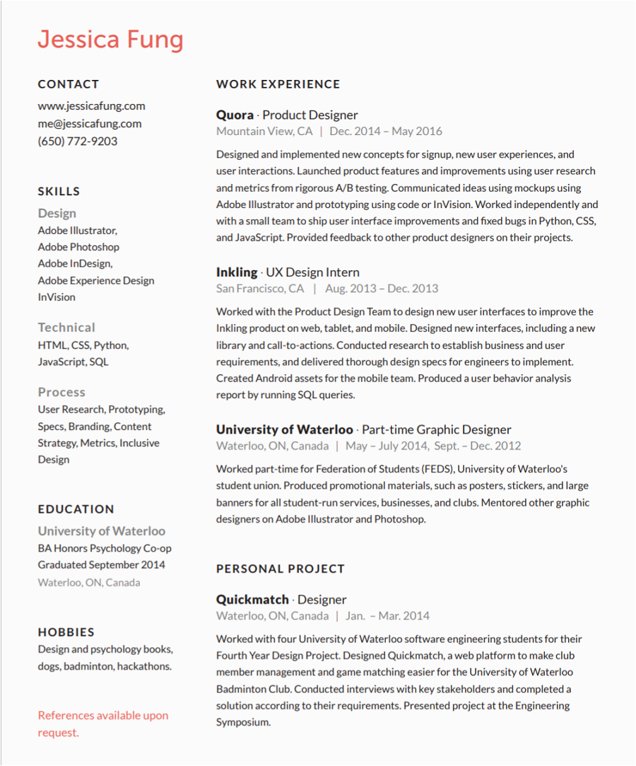 ui ux designer resume free