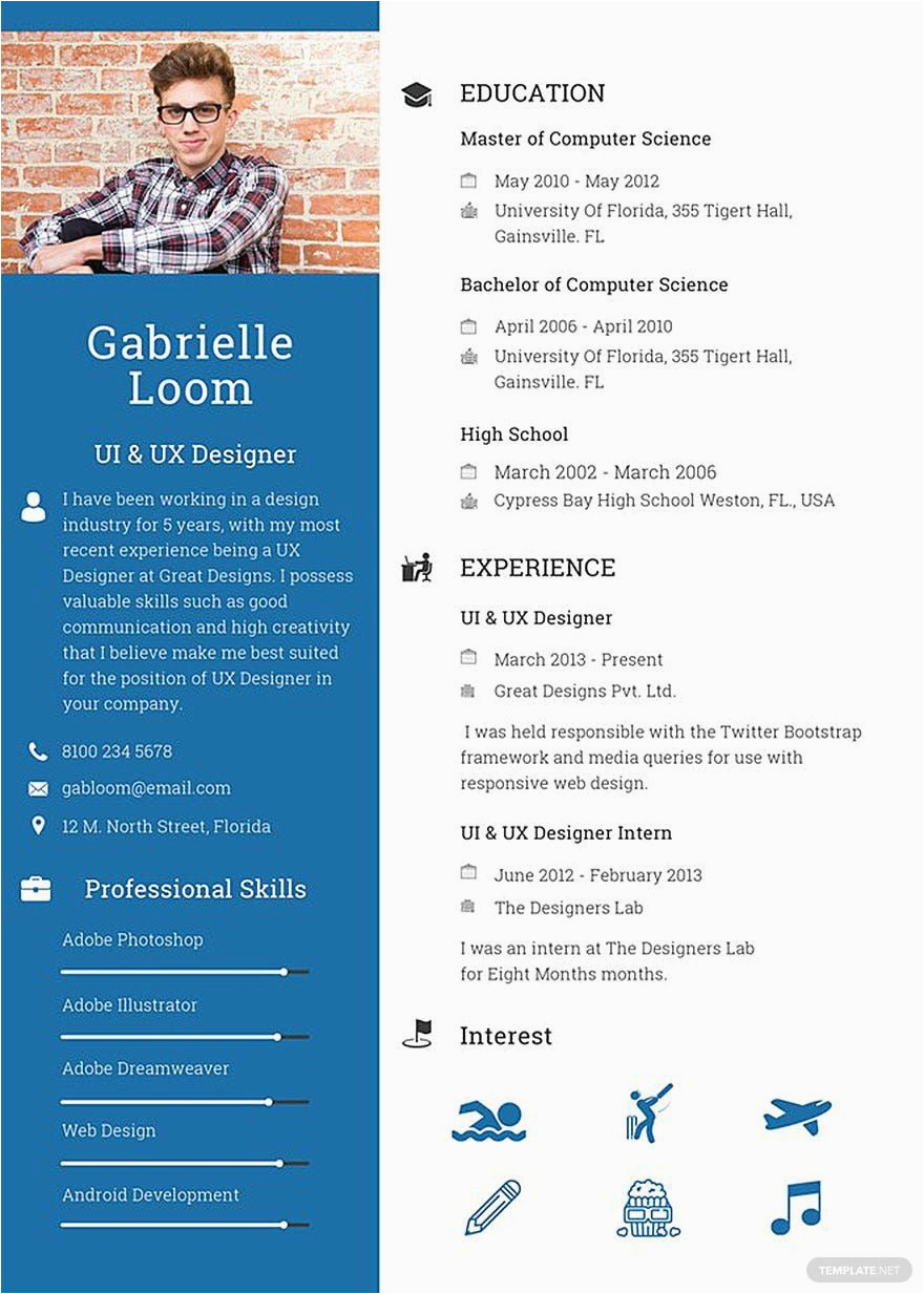 Ui Designer Resume Template Free Download Ux Designer Resume Template [free Psd] Illustrator