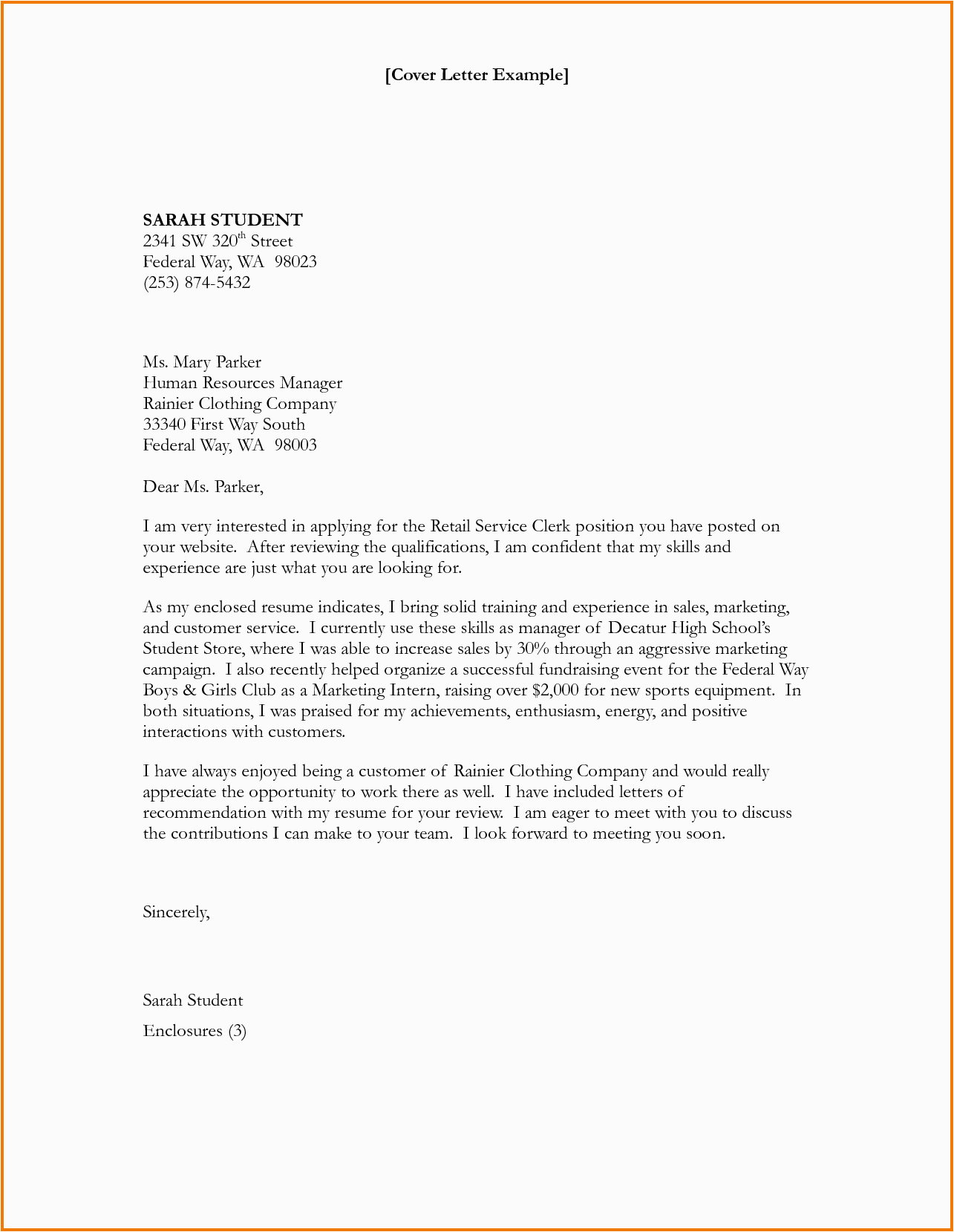 Usa Jobs Resume Cover Letter Sample