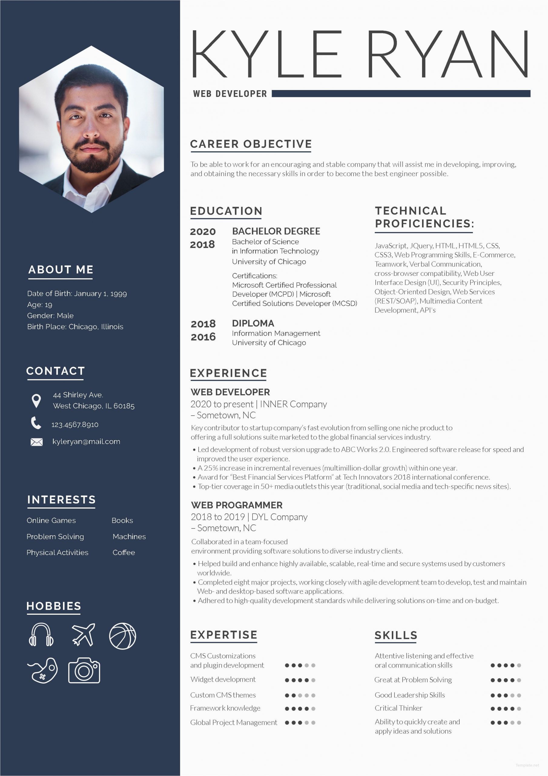 Web Designer Resume Template Free Download Web Developer Resume Cv Template Word Psd