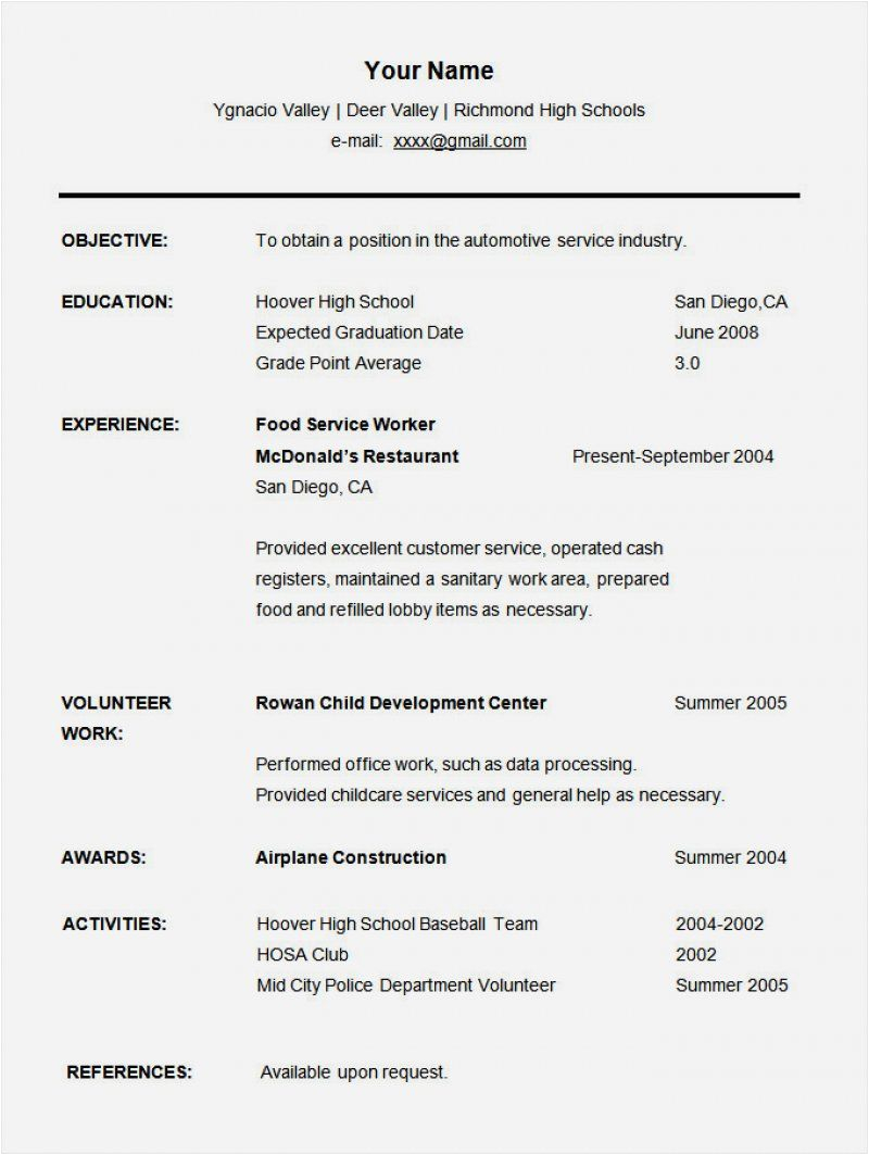 Basic Resume Template for High School Students 17 Student Cv Template Free Ideas