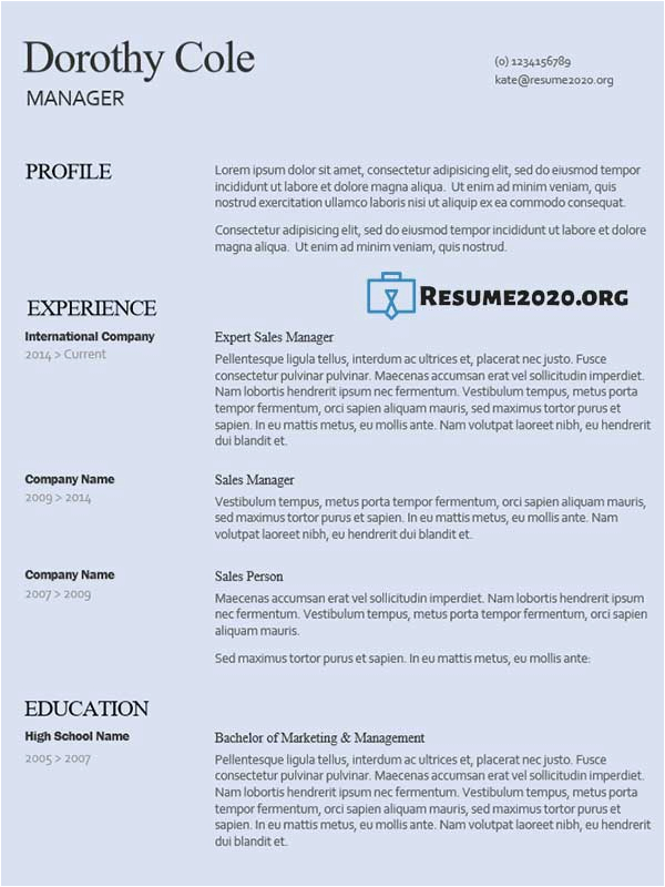 best resume templates 2020