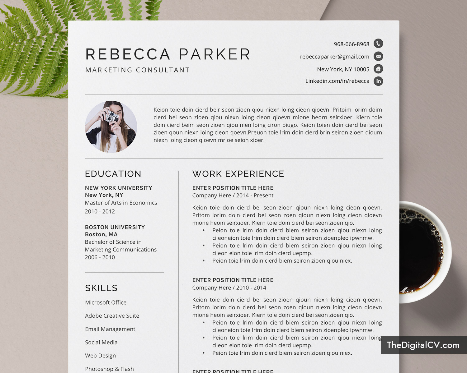 professional resume cv template word free 2020