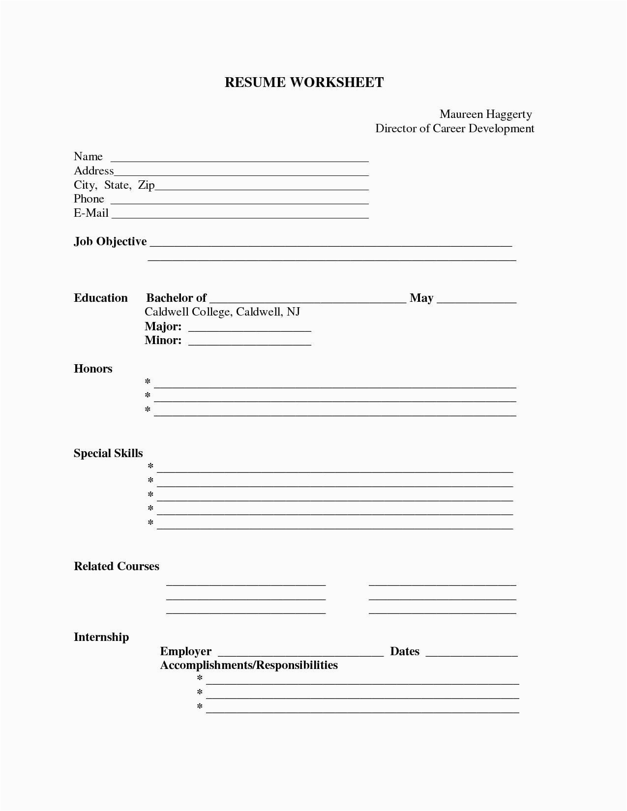 free printable fill in the blank resume templates