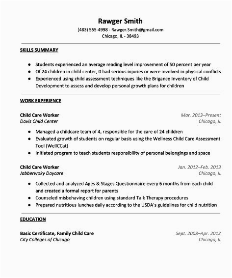 Child Care assistant Resume Sample Australia √ 20 Child Care Job Description Resume with Images