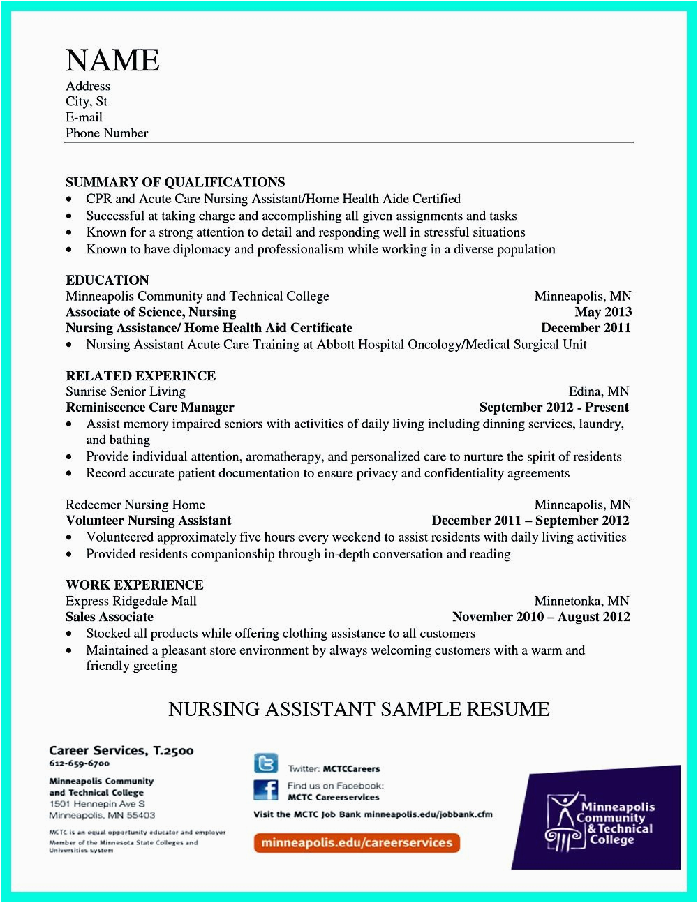Cna Certified Nursing assistant Resume Sample Pin On Resume Sample Template and format