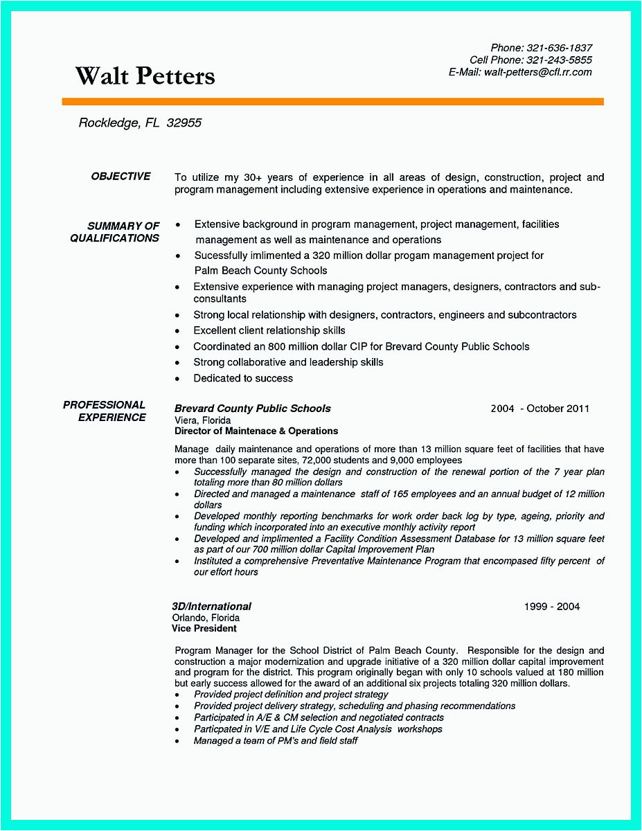 simple construction superintendent resume example applied