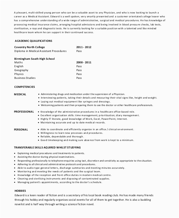 medical assistant resume