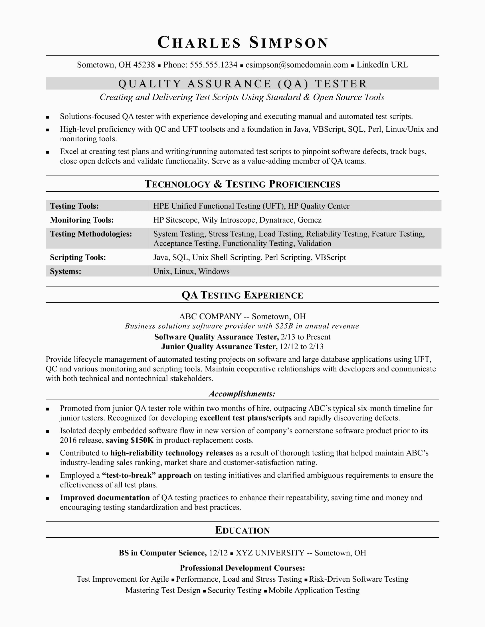 top rated manual testing resume sample for 5 years experience or
