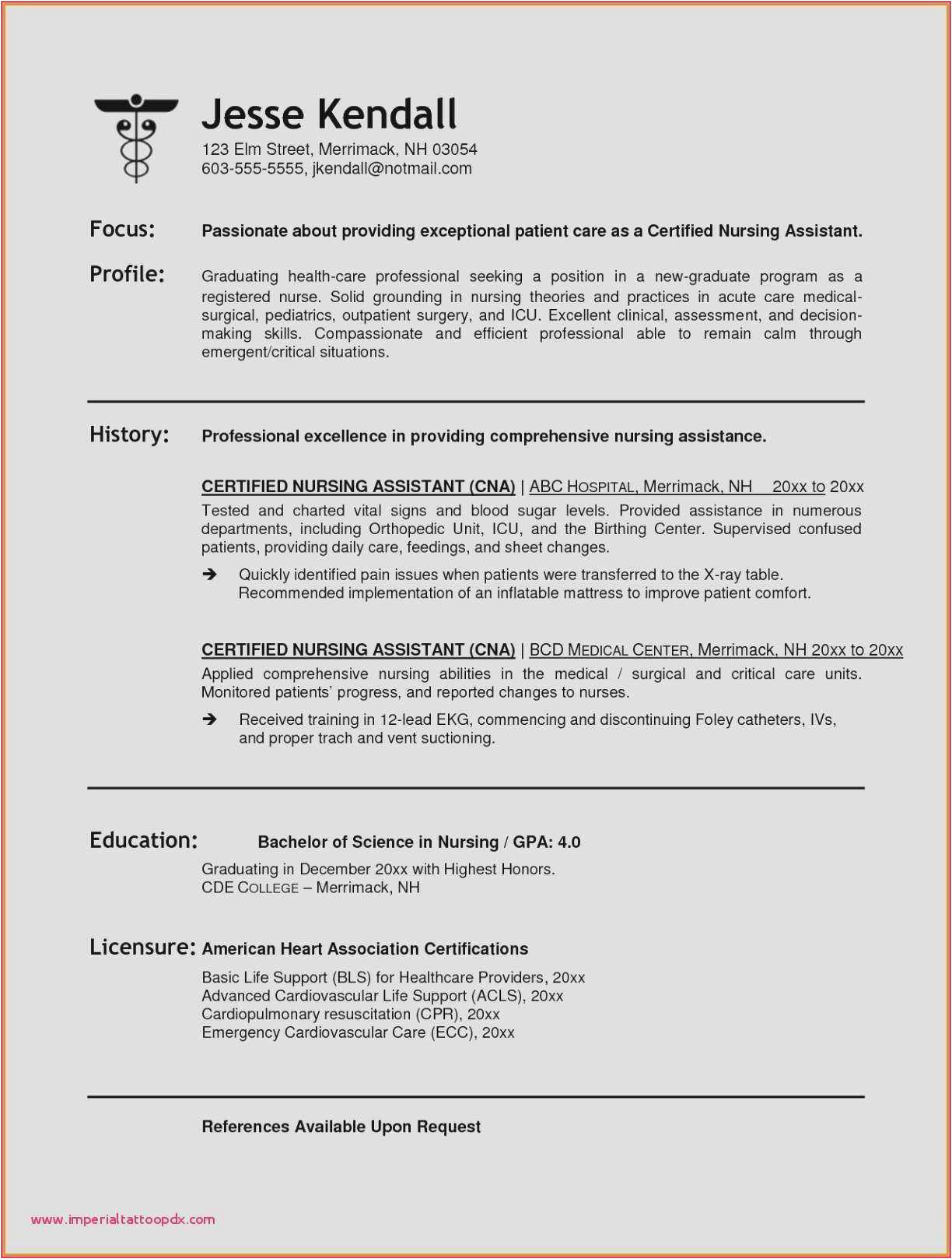 new grad nursing resume