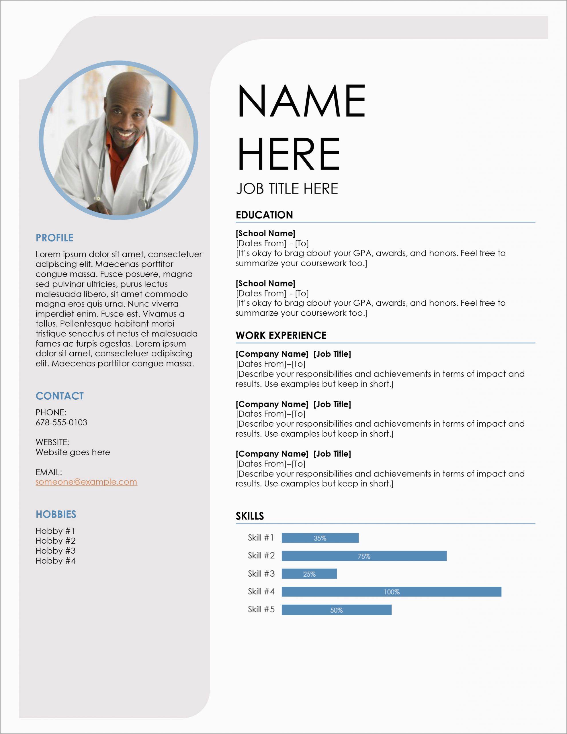 word document resume template free 50