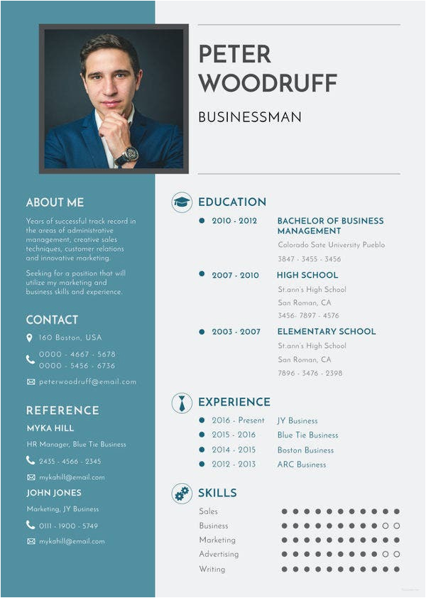 Free Resume Template with Photo Insert Download 30 Business Resume Templates Pdf Doc