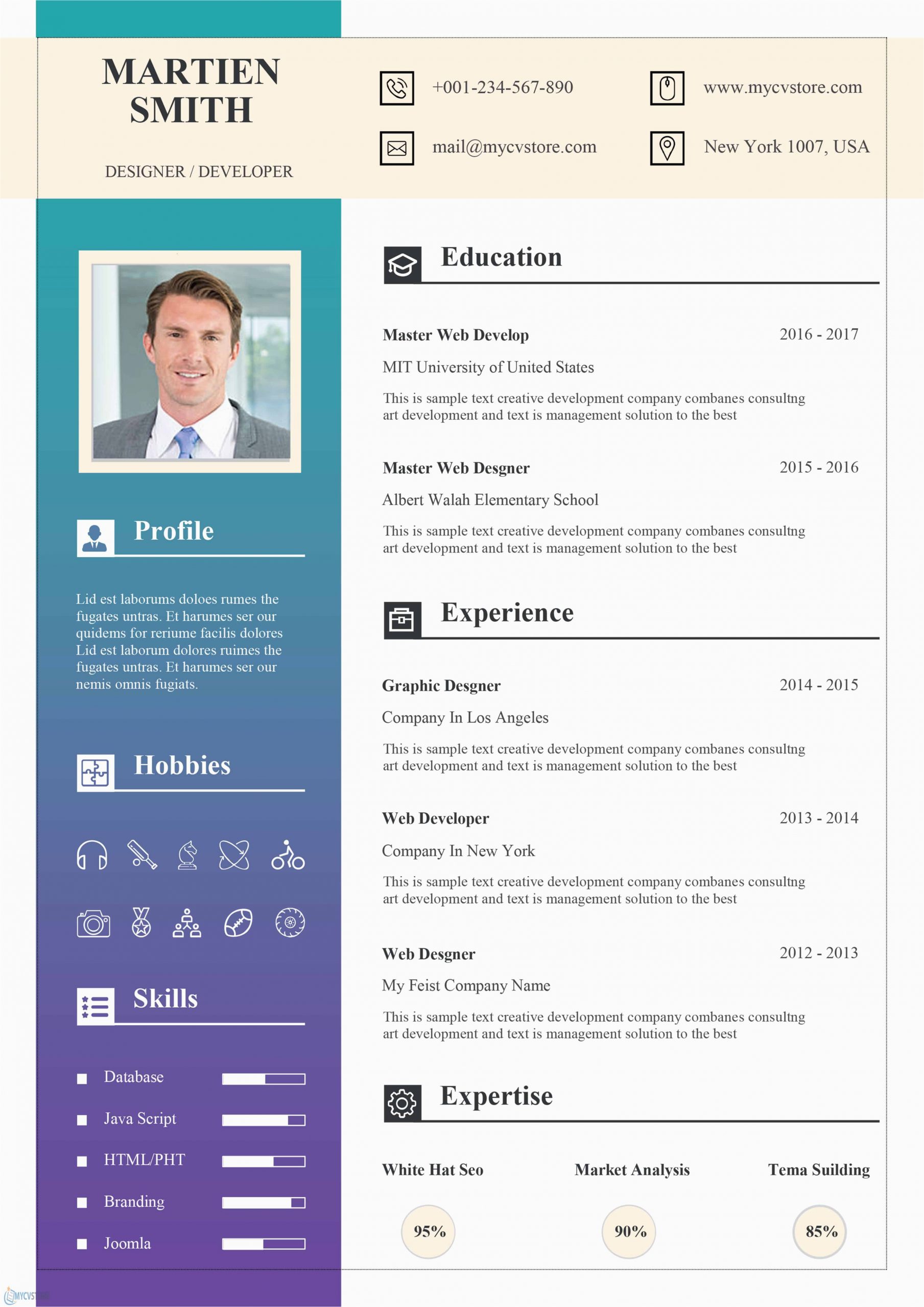 stationary resume template