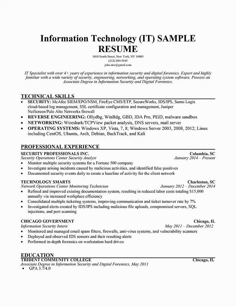 Free Resume Template with Skills Section Classic Resume Template In 2020