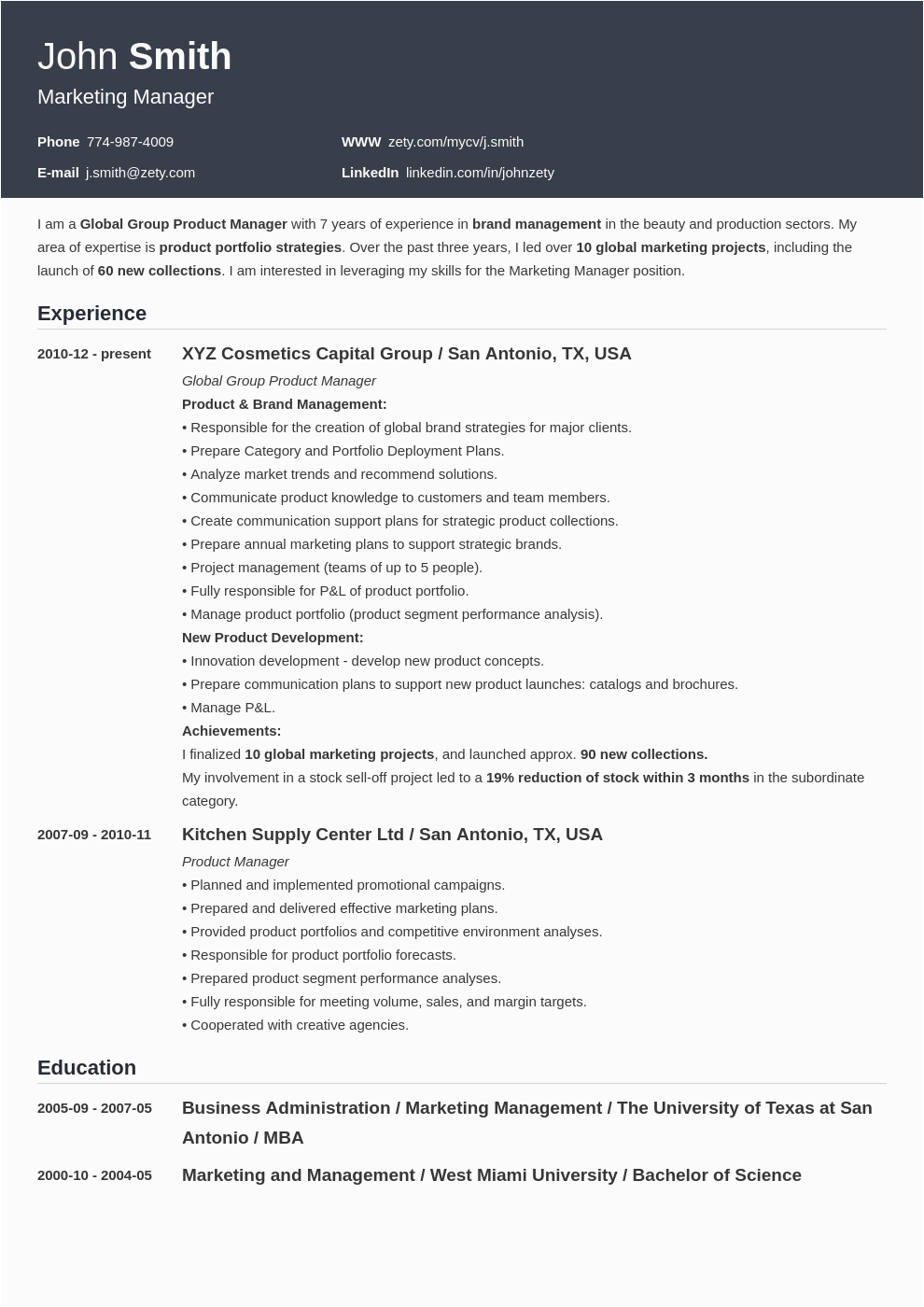 education on resume