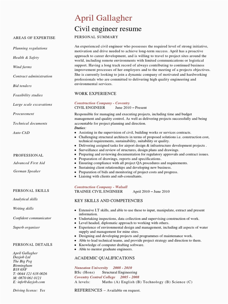 Civil Engineer Resume Template