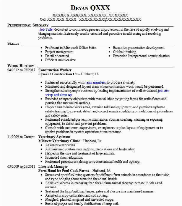 20 construction worker resume sample