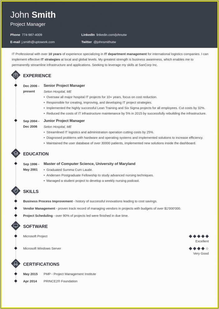 free resume samples for experienced professionals